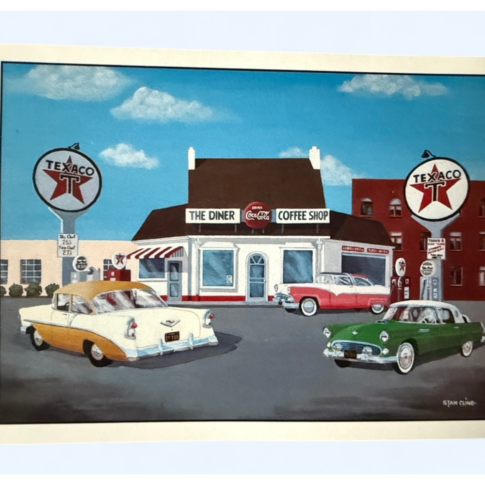 Stan Cline Classic Automobiles Lithographs Set of 4 5x7 Vintage Car Art Prints - Picture 3 of 7